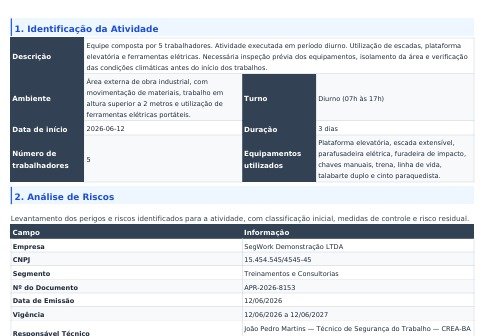 Prévia do exemplo de APR